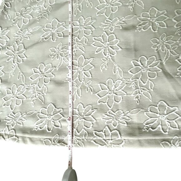 Zara Rustic Midi Dress Ecru Beige | V-Neck Wrap | Belted Floral Jacquard Size M - Picture 13 of 13